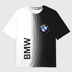 Мужская футболка оверсайз Black and White BMW