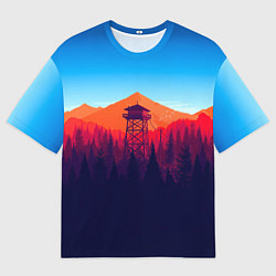 Футболка оверсайз мужская Одинокая вышка, цвет: 3D-принт