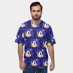 Футболка оверсайз мужская Sonic pattern, цвет: 3D-принт — фото 2