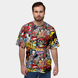 Футболка оверсайз мужская Логотипы Аниме Мультиков, цвет: 3D-принт — фото 2