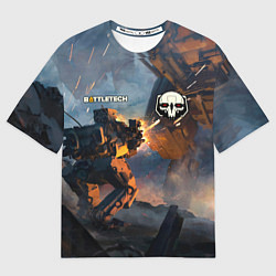Футболка оверсайз мужская Battletech warrior, цвет: 3D-принт