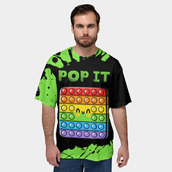 Футболка оверсайз мужская Поп Ит Симпл Димпл - Краска, цвет: 3D-принт — фото 2