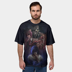 Футболка оверсайз мужская Тетрадь Смерти персонажи, цвет: 3D-принт — фото 2