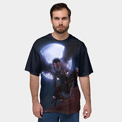 Футболка оверсайз мужская РЮК на фоне луны, цвет: 3D-принт — фото 2