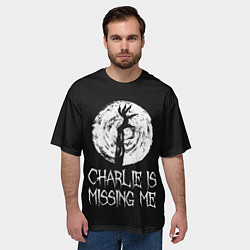 Футболка оверсайз мужская Charlie is missing me, цвет: 3D-принт — фото 2