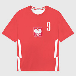 Футболка оверсайз мужская Lewandowski Poland 9, цвет: 3D-принт