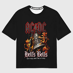 Футболка оверсайз мужская ACDC Hells Bells, цвет: 3D-принт