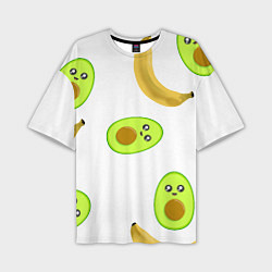 Футболка оверсайз мужская Банан и Авокадо, цвет: 3D-принт