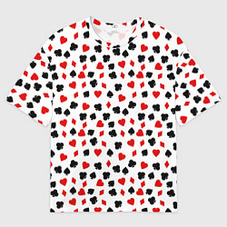 Футболка оверсайз мужская Карточные Масти, цвет: 3D-принт