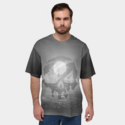 Футболка оверсайз мужская Пираты в море, цвет: 3D-принт — фото 2