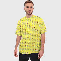 Футболка оверсайз мужская SpongeBobs facial expressions, цвет: 3D-принт — фото 2