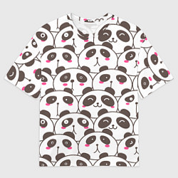 Футболка оверсайз мужская Панд много не бывает, цвет: 3D-принт