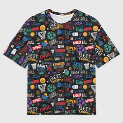 Футболка оверсайз мужская Баскетбол, цвет: 3D-принт