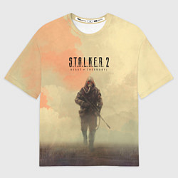 Футболка оверсайз мужская Сталкер одиночка, цвет: 3D-принт