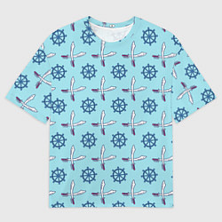 Футболка оверсайз мужская Пиратский фон, цвет: 3D-принт