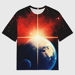 Футболка оверсайз мужская Космос земля 3D, цвет: 3D-принт
