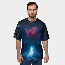 Футболка оверсайз мужская Душа идущая в космос Soul space Z, цвет: 3D-принт — фото 2