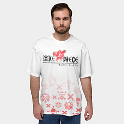 Футболка оверсайз мужская One Piece резиновый Луффи, цвет: 3D-принт — фото 2