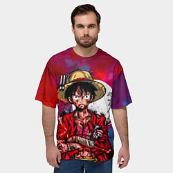 Футболка оверсайз мужская Луффи One Piece Большой куш, цвет: 3D-принт — фото 2