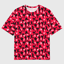 Футболка оверсайз мужская Белый Каратист против Черного, цвет: 3D-принт