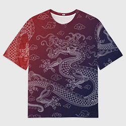 Мужская футболка оверсайз Традиционный китайский дракон