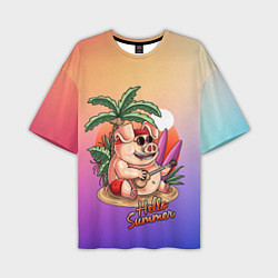 Футболка оверсайз мужская Hello summer, цвет: 3D-принт