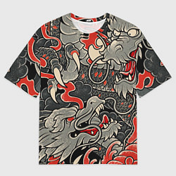 Мужская футболка оверсайз Китайский Дракон, China Dragon