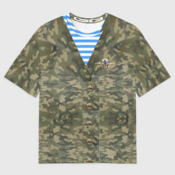 Футболка оверсайз мужская Камуфляж ВДВ со значком, цвет: 3D-принт