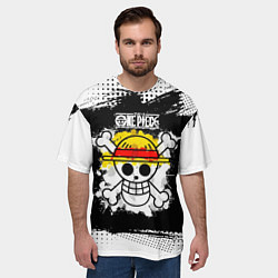 Футболка оверсайз мужская Весёлый Роджер пиратов Соломенной Шляпы, цвет: 3D-принт — фото 2