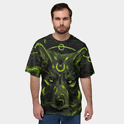 Футболка оверсайз мужская Эзотерический Волк, цвет: 3D-принт — фото 2