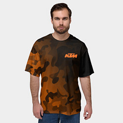Футболка оверсайз мужская KTM КТМ CAMO RACING, цвет: 3D-принт — фото 2