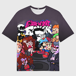 Футболка оверсайз мужская Friday Night Funkin персонажи, цвет: 3D-принт