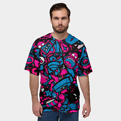 Футболка оверсайз мужская Мультяшные кислотные картинки, цвет: 3D-принт — фото 2