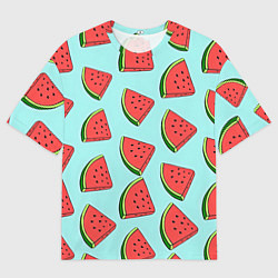 Футболка оверсайз мужская Дольки арбузов, цвет: 3D-принт