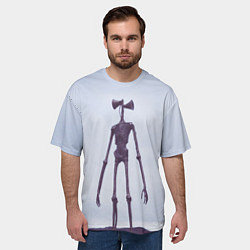 Футболка оверсайз мужская Сиреноголовый Скелет Хоррор, цвет: 3D-принт — фото 2