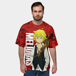 Футболка оверсайз мужская Мелиодас, Meliodas, цвет: 3D-принт — фото 2
