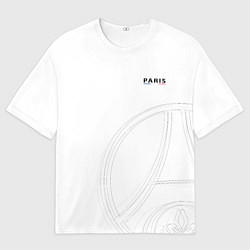Футболка оверсайз мужская PSG Core Big Logo White New 202223, цвет: 3D-принт