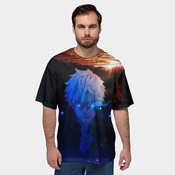 Футболка оверсайз мужская Сатору гото голубые глаза, цвет: 3D-принт — фото 2