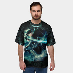 Футболка оверсайз мужская Леви, цвет: 3D-принт — фото 2