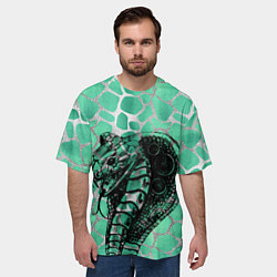 Футболка оверсайз мужская Кобра Змеиный стиль, цвет: 3D-принт — фото 2