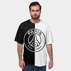 Футболка оверсайз мужская ФК ПСЖ PSG BLACK & WHITE, цвет: 3D-принт — фото 2