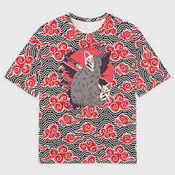 Футболка оверсайз мужская Бакэнэко, цвет: 3D-принт