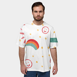 Футболка оверсайз мужская Детский рисунок, цвет: 3D-принт — фото 2