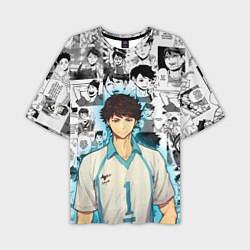 Футболка оверсайз мужская ТООРУ ОЙКАВА OIKAWA TORU, цвет: 3D-принт