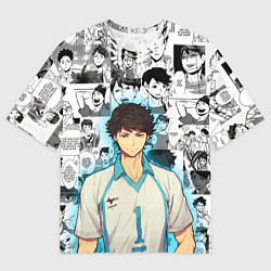 Футболка оверсайз мужская ТООРУ ОЙКАВА OIKAWA TORU, цвет: 3D-принт