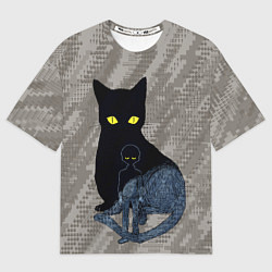 Футболка оверсайз мужская Cat psycho 100 Моб Психо 100 Z, цвет: 3D-принт