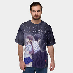Футболка оверсайз мужская Корзинка фруктов Тору и Юки, цвет: 3D-принт — фото 2