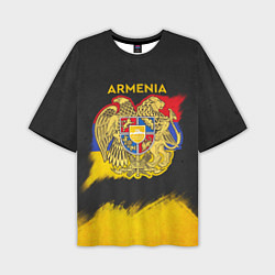 Футболка оверсайз мужская Yellow and Black Armenia, цвет: 3D-принт