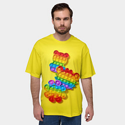 Футболка оверсайз мужская АНТИСТРЕСС ПОП ИТ POP IT, цвет: 3D-принт — фото 2