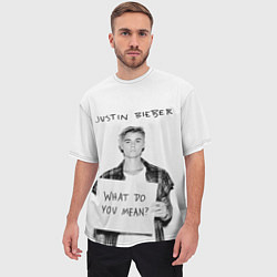 Футболка оверсайз мужская JUSTIN BIEBER, цвет: 3D-принт — фото 2
